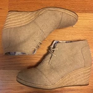 Toms wedge shoes, size 9